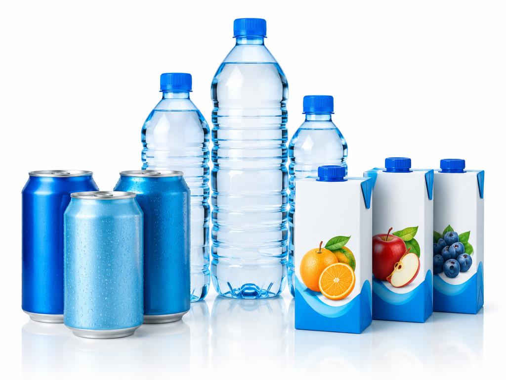 Água, refrigerantes e sucos